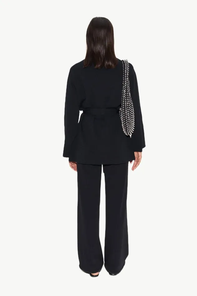 Simon Miller Tops Women Max Belted Knit Cardigan In Black