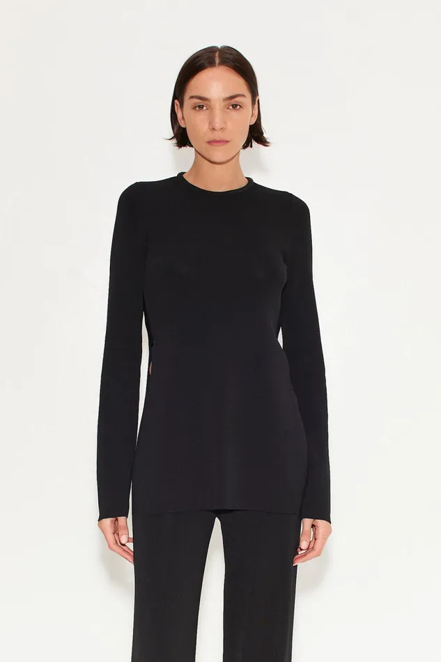 Simon Miller Tops Women Simon Miller Knits By Canoga Long Sleeve Top In Black