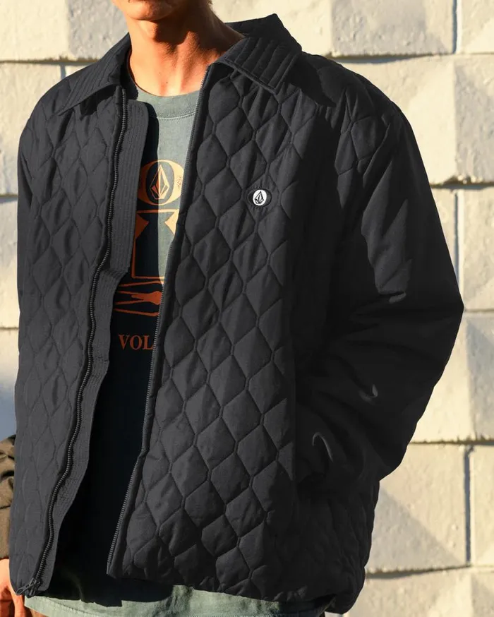 Skate Vitals Remy Stratton Quilted Jacket 8211 Black Mens Volcom Jackets and Vests