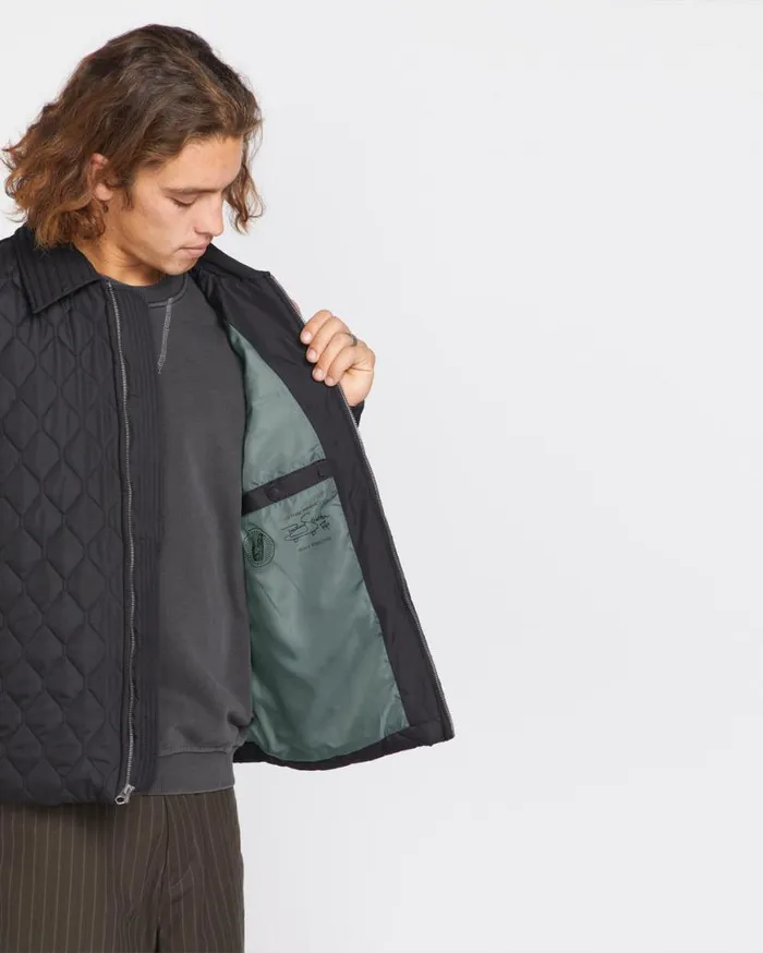 Skate Vitals Remy Stratton Quilted Jacket 8211 Black Mens Volcom Jackets and Vests