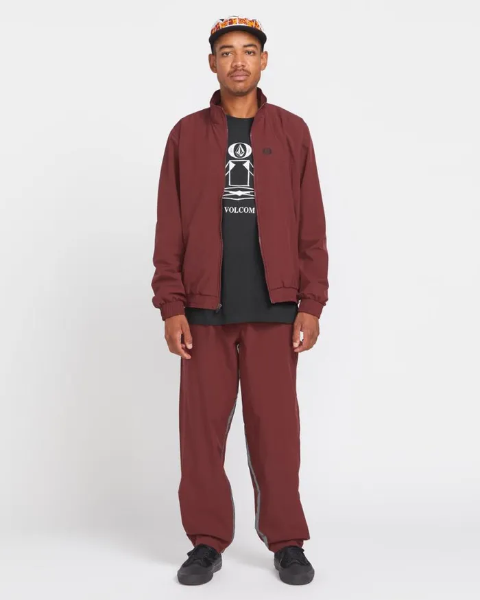 Skate Vitals Remy Stratton Track Jacket 8211 Merlot Mens Volcom Jackets and Vests
