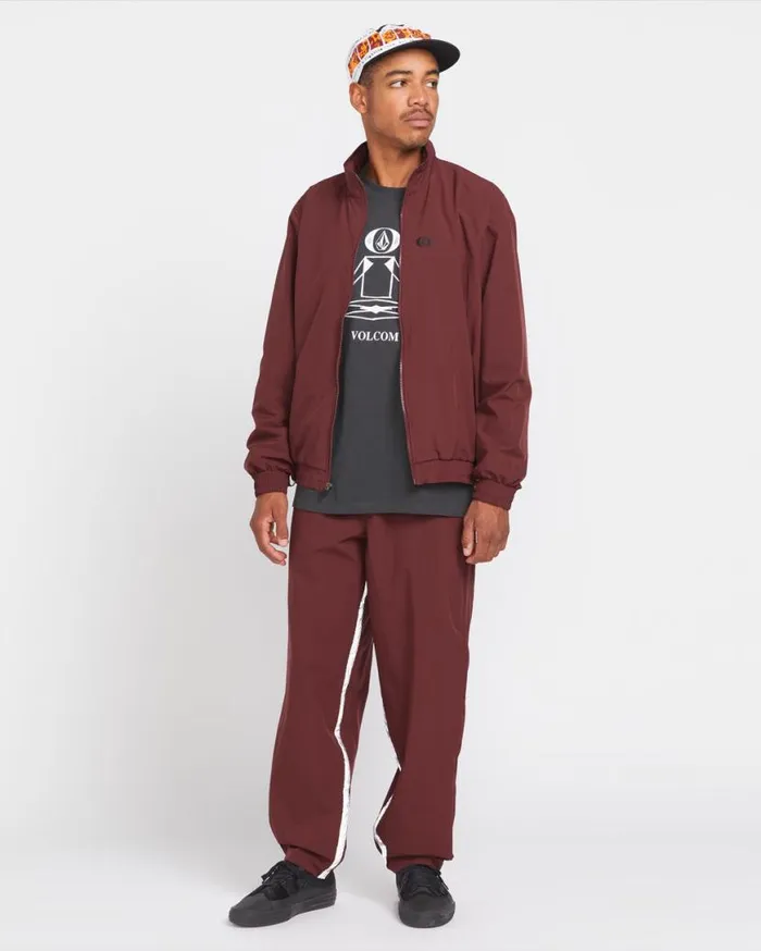 Skate Vitals Remy Stratton Track Jacket 8211 Merlot Mens Volcom Jackets and Vests