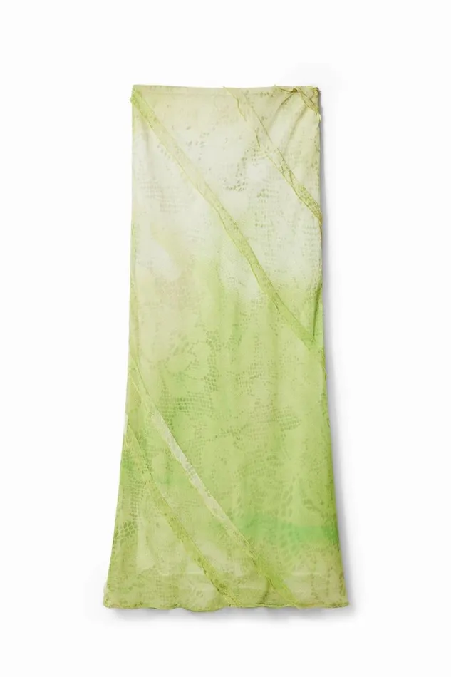 Skirts And Shorts Women Desigual Floral Lace Midi Skirt Green
