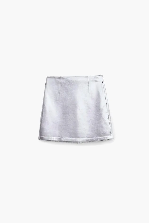 Skirts And Shorts Women Desigual Metallic Miniskirt Black