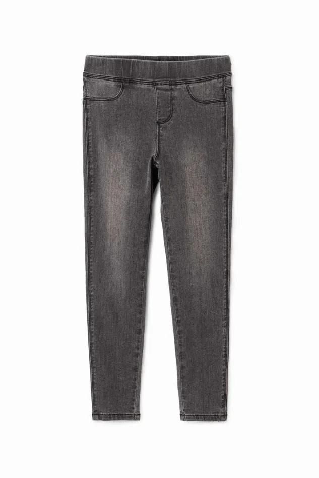 Skirts And Trousers Kids Desigual Stretch Denim Leggings Black