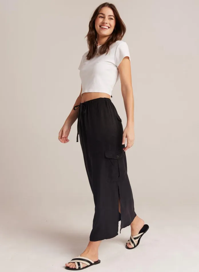 Skirts Women Bella Dahl Goldie Bellow Pocket Cargo Skirt 8211 Black