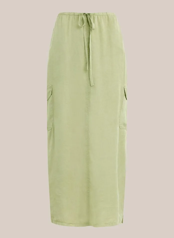 Skirts Women Bella Dahl Goldie Bellow Pocket Cargo Skirt 8211 Khaki Army