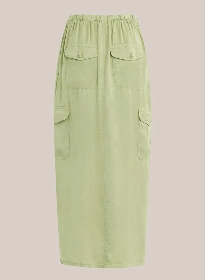 Skirts Women Bella Dahl Goldie Bellow Pocket Cargo Skirt 8211 Khaki Army