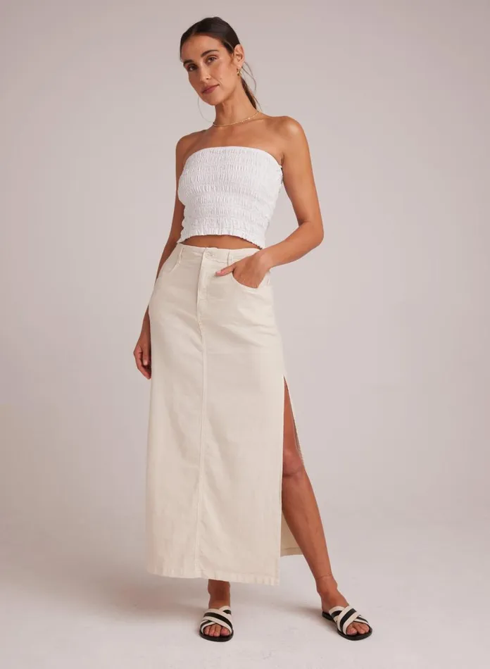 Skirts Women Bella Dahl Indigo Side Slit Skirt 8211 Samba Sand