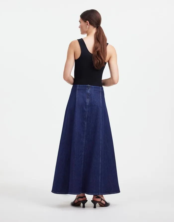 Skirts Women Madewell Alexa Chung For Madewell Denim Flare Midi Skirt In Pellson Wash Pellson Wash