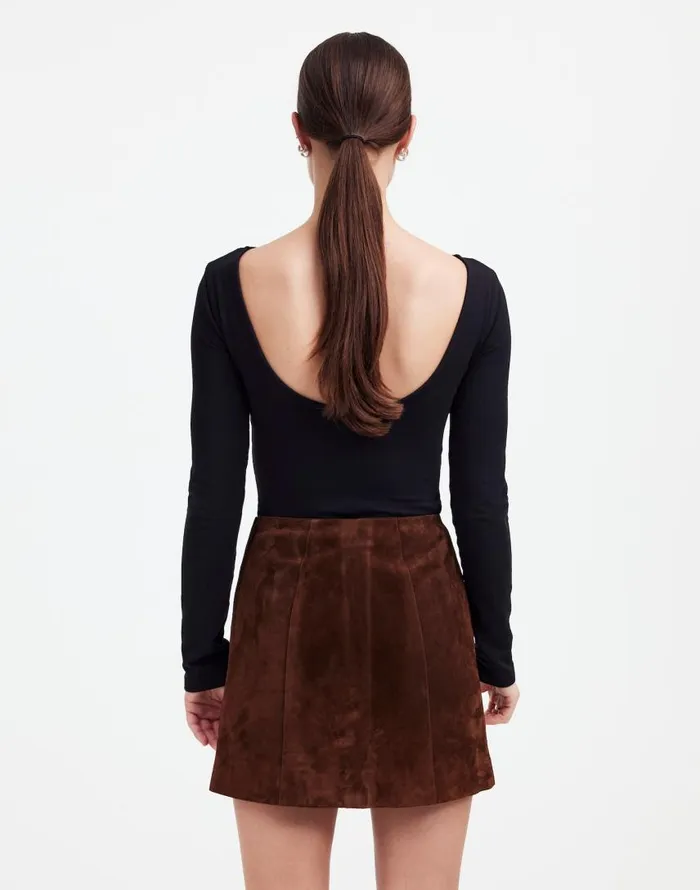 Skirts Women Madewell Alexa Chung For Madewell Suede Mini Skirt Dark Roast Suede