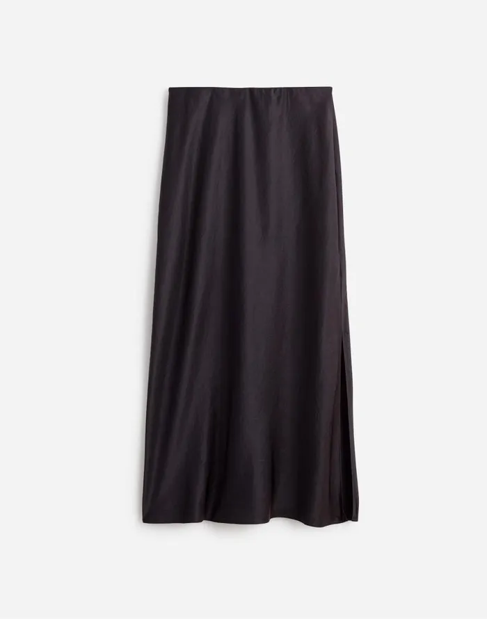 Skirts Women Madewell Satin Maxi Slip Skirt True Black