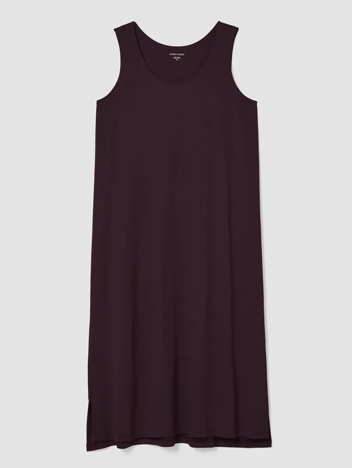 Sleepwear Women Eileen Fisher Organic Cotton Interlock Tank Sleep Dress Cassis