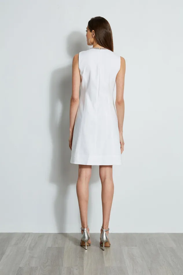 Sleeveless Dresses Women Elie Tahari Linen Chain Dress WHITE