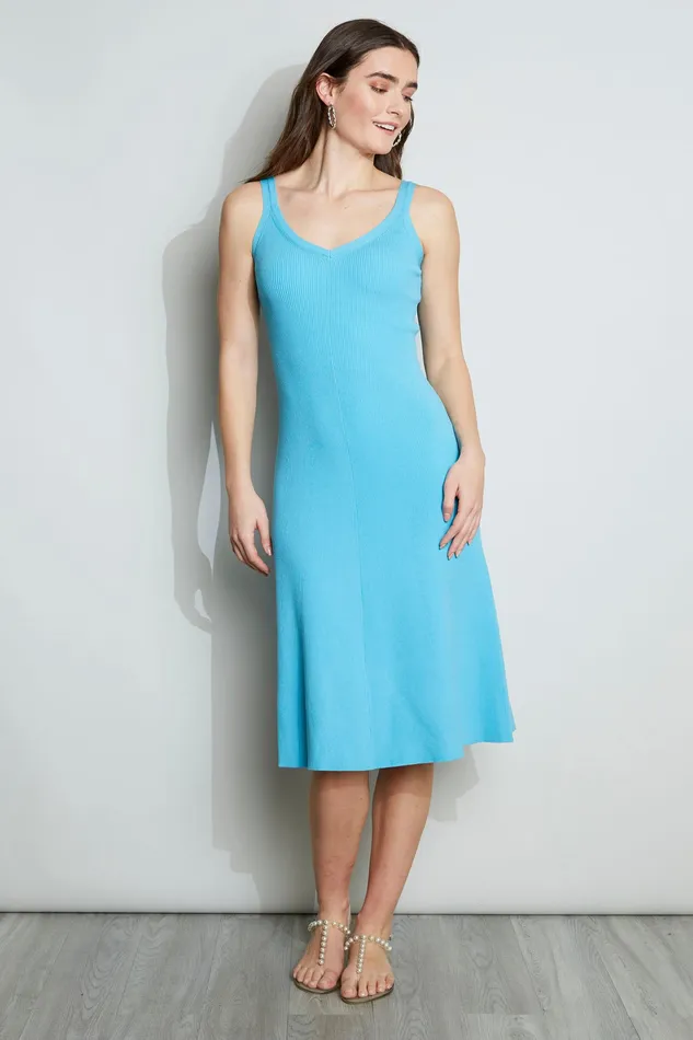 Sleeveless Dresses Women Elie Tahari Ribbed Midi Dress SUBLIME