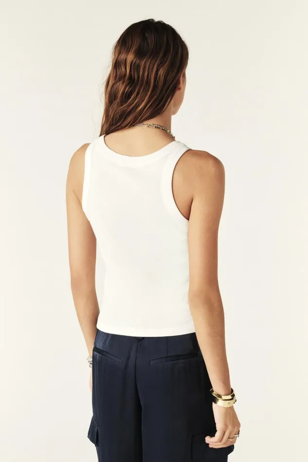 Sleeveless Top Cynda White Women Baandsh Tops and Shirts