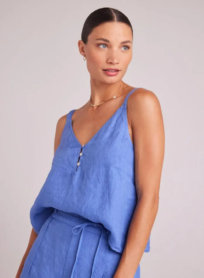 Sleeveless Women Bella Dahl Button Front Cami 8211 Bahia Blue