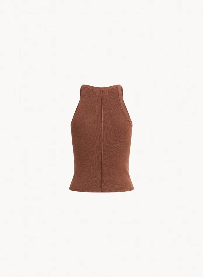 Sleeveless Women Bella Dahl Rounded Neck Linen Jersey Tank 8211 French Espresso Sleeveless Women Bella Dahl Rounded Neck Linen Jersey Tank 8211 French Espresso