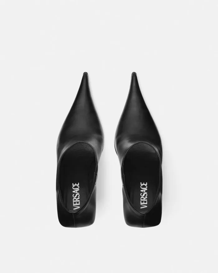Slice Ankle Boots 105 Mm Blacksilver Women Versace Boots
