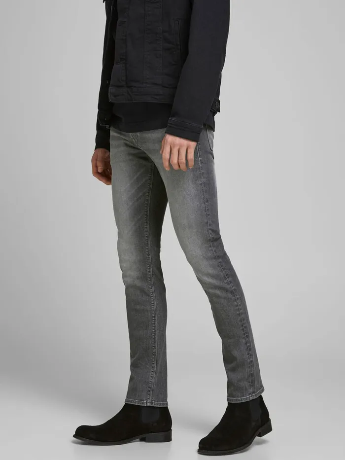 Slim and Straight Jeans JACK and JONES Mens TIM VINTAGE AM 606 SLIMSTRAIGHT FIT JEANS Grey Grey Denim