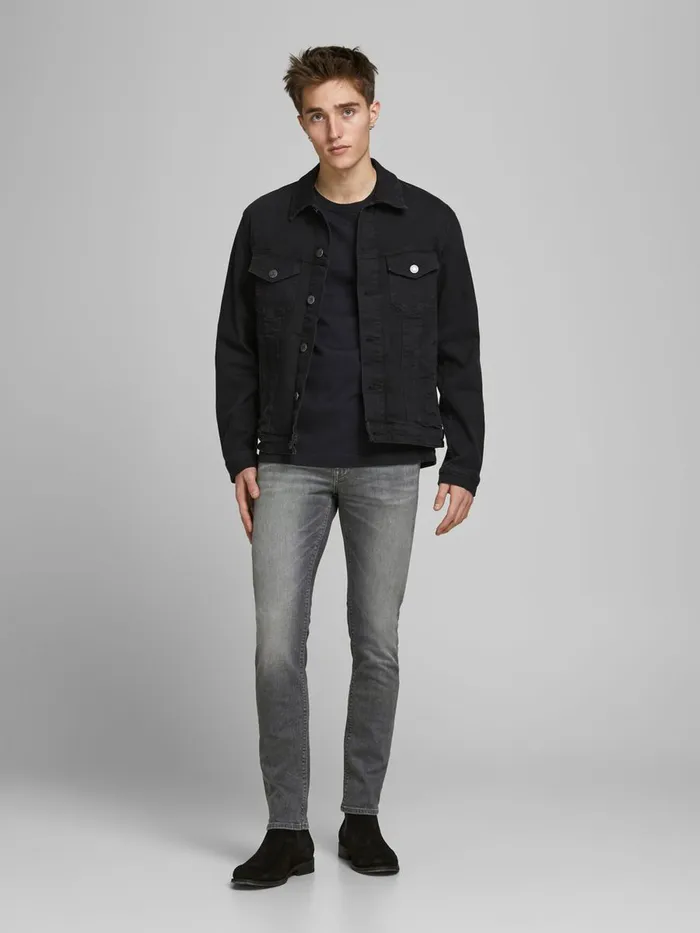 Slim and Straight Jeans JACK and JONES Mens TIM VINTAGE AM 606 SLIMSTRAIGHT FIT JEANS Grey Grey Denim