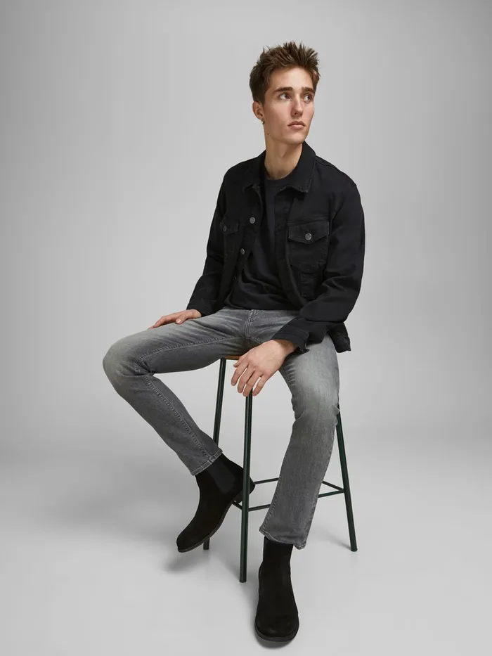 Slim and Straight Jeans JACK and JONES Mens TIM VINTAGE AM 606 SLIMSTRAIGHT FIT JEANS Grey Grey Denim