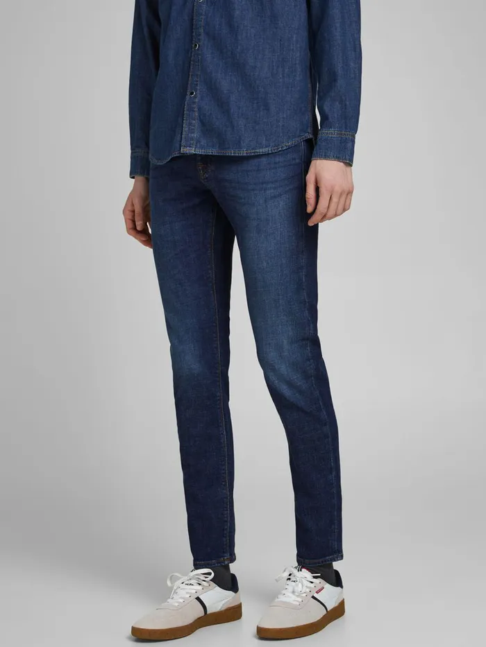 Slim Jeans JACK and JONES Mens GLENN FELIX AM 566 LID SLIM FIT JEANS Blue Blue Denim
