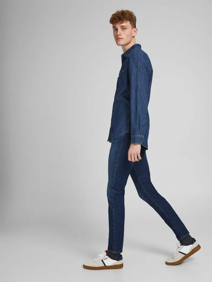 Slim Jeans JACK and JONES Mens GLENN FELIX AM 566 LID SLIM FIT JEANS Blue Blue Denim