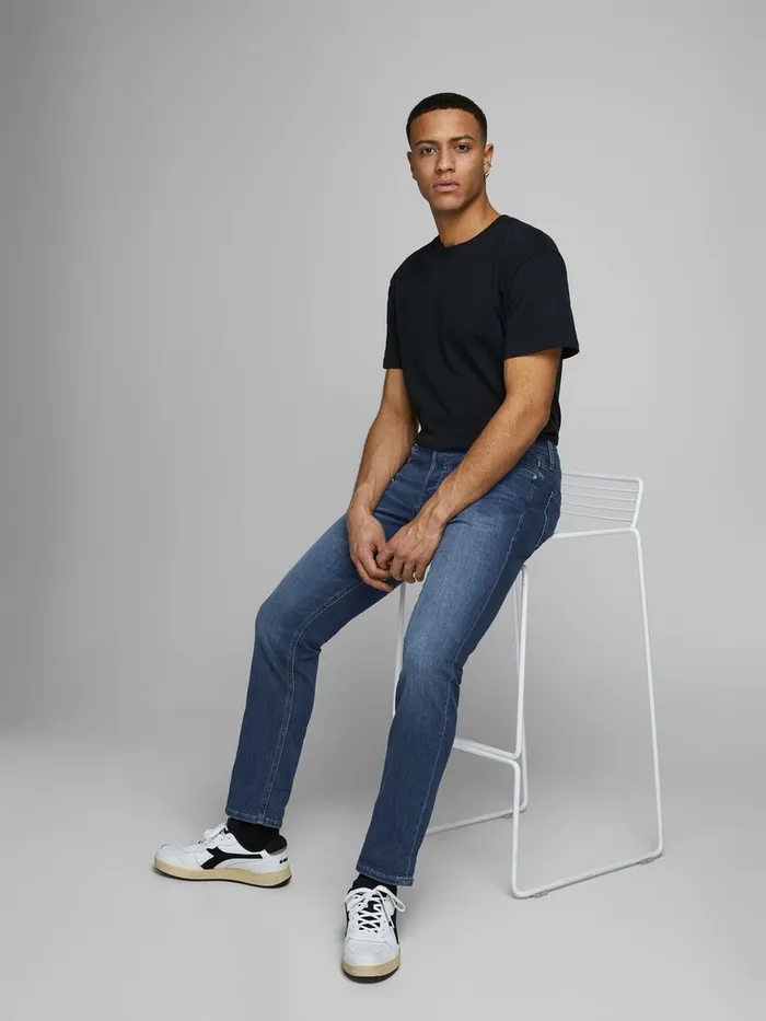 Slim Jeans JACK and JONES Mens GLENN ORIGINAL AM 814 SLIM FIT JEANS Blue Blue Denim