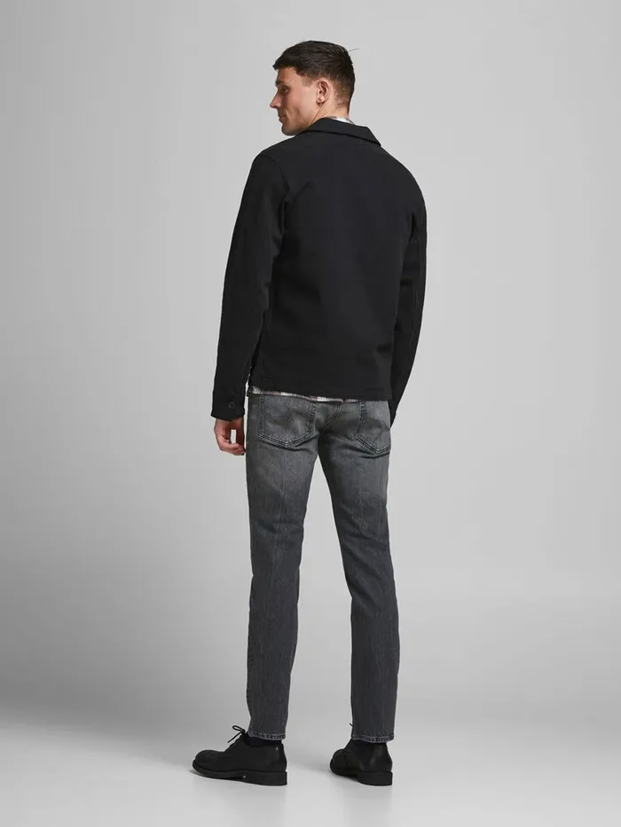 Slim Jeans JACK and JONES Mens TIM ORIGINAL CJ 515 SLIMSTRAIGHT FIT JEANS Grey Black Denim