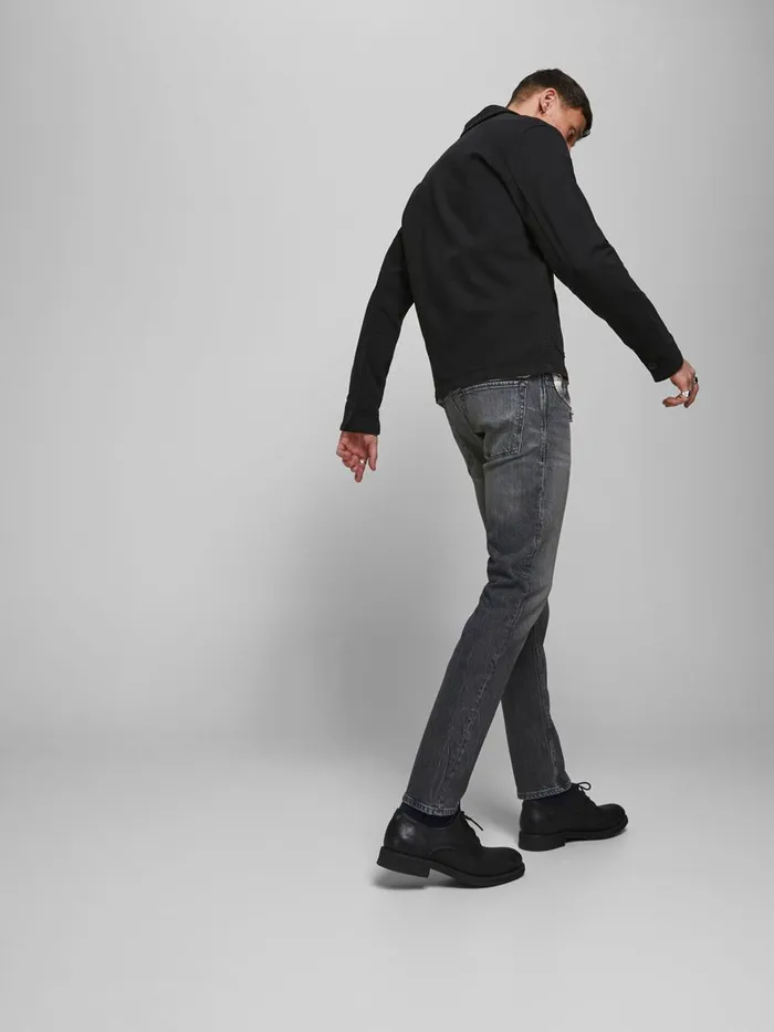 Slim Jeans JACK and JONES Mens TIM ORIGINAL CJ 515 SLIMSTRAIGHT FIT JEANS Grey Black Denim