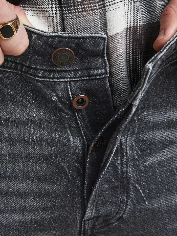 Slim Jeans JACK and JONES Mens TIM ORIGINAL CJ 515 SLIMSTRAIGHT FIT JEANS Grey Black Denim
