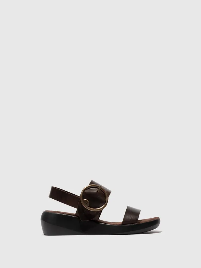 SlingBack Sandals BANI739FLY DARK BROWN Women Fly London Sandals