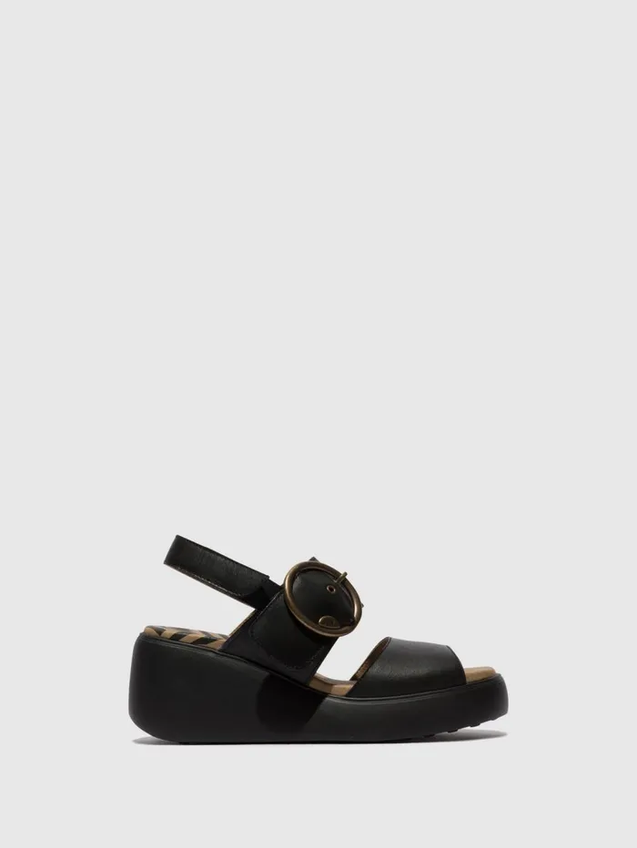 SlingBack Sandals DIGO939FLY BLACK Women Fly London Sandals