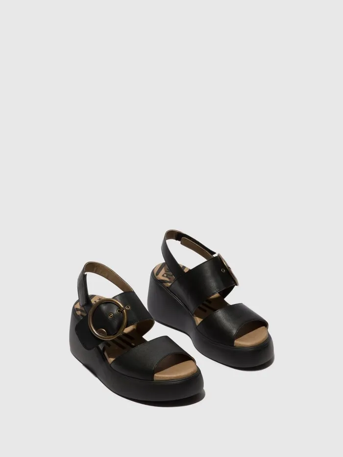 SlingBack Sandals DIGO939FLY BLACK Women Fly London Sandals