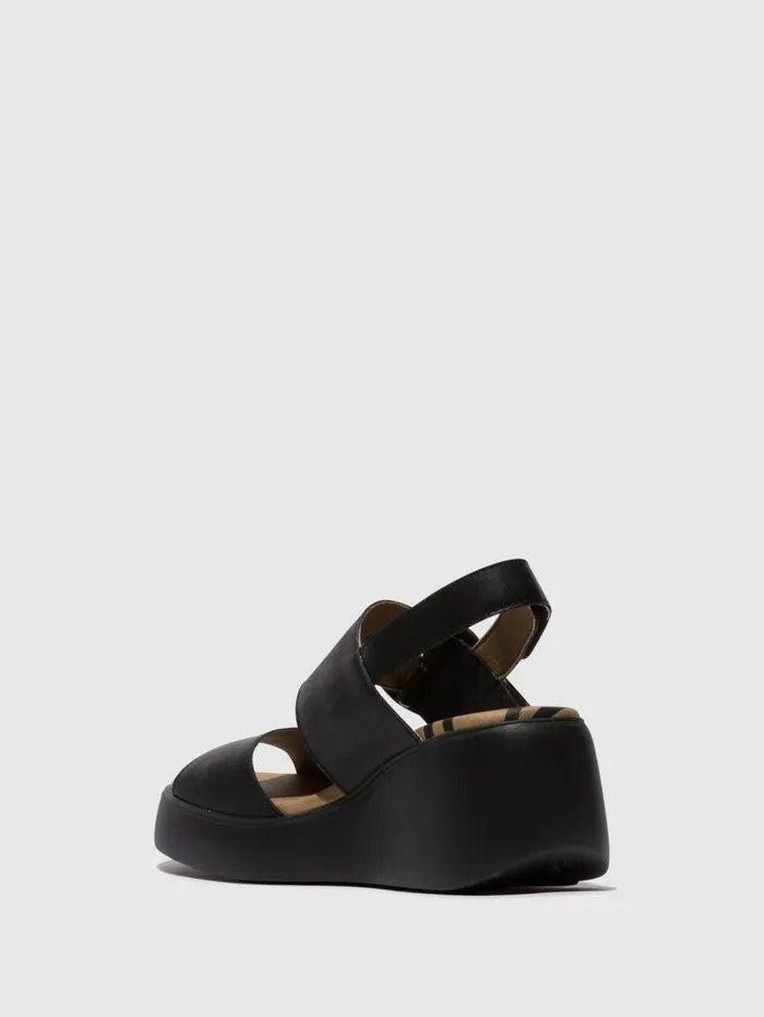 SlingBack Sandals DIGO939FLY BLACK Women Fly London Sandals