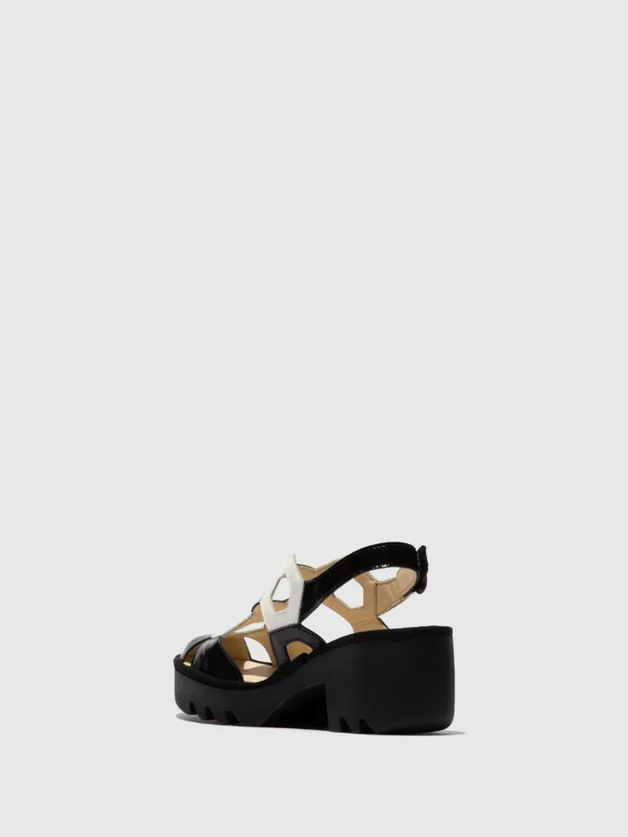 SlingBack Sandals TRUL582FLY BLACKWHITE Women Fly London Sandals