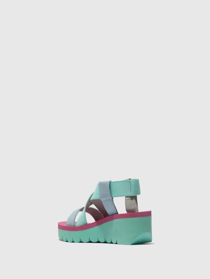 SlingBack Sandals YABI922FLY SKY BLUESPEARMINTLILAC Women Fly London Sandals