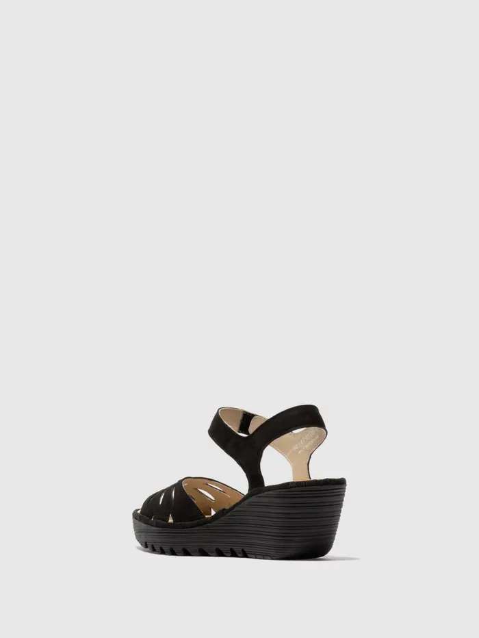 SlingBack Sandals YAZI479FLY BLACK Women Fly London Sandals