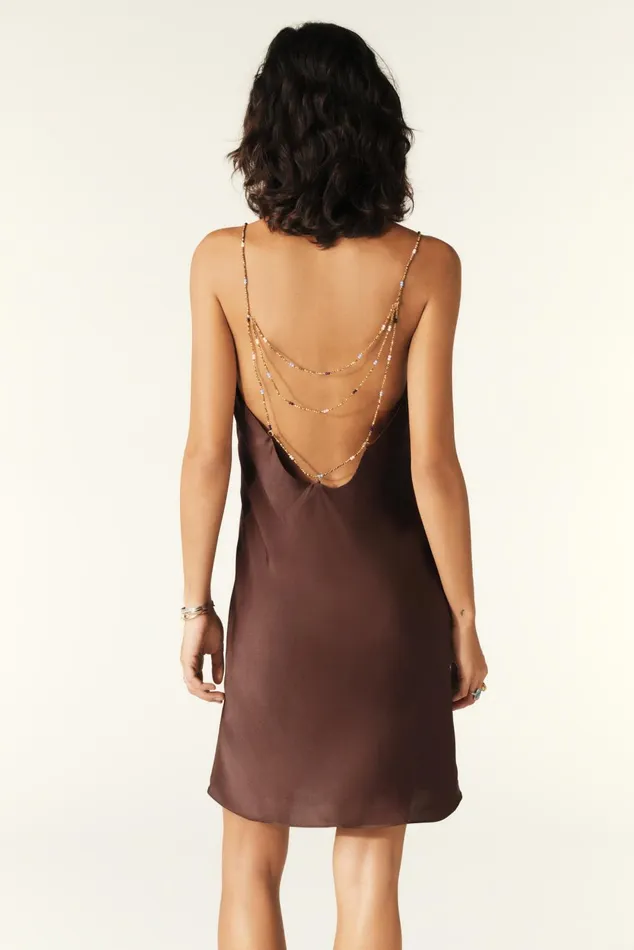 Slip Style Dress Clem Brown Women Baandsh Dresses