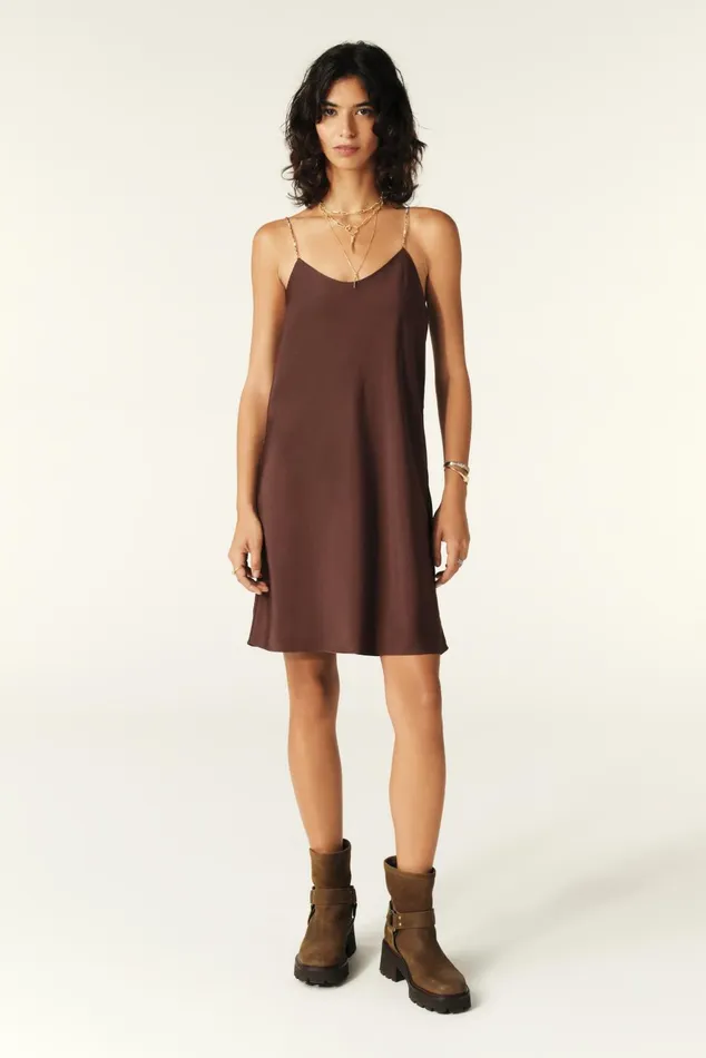 Slip Style Dress Clem Brown Women Baandsh Dresses