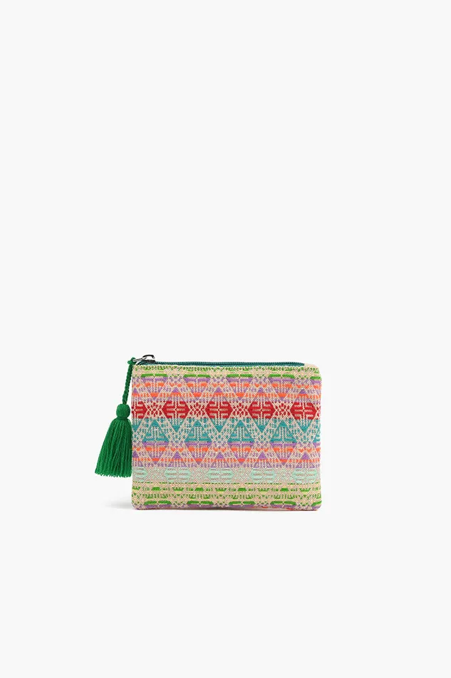 Small Pouches Teal Handwoven Jacquard Coin Bag 8211 America and Beyond Women