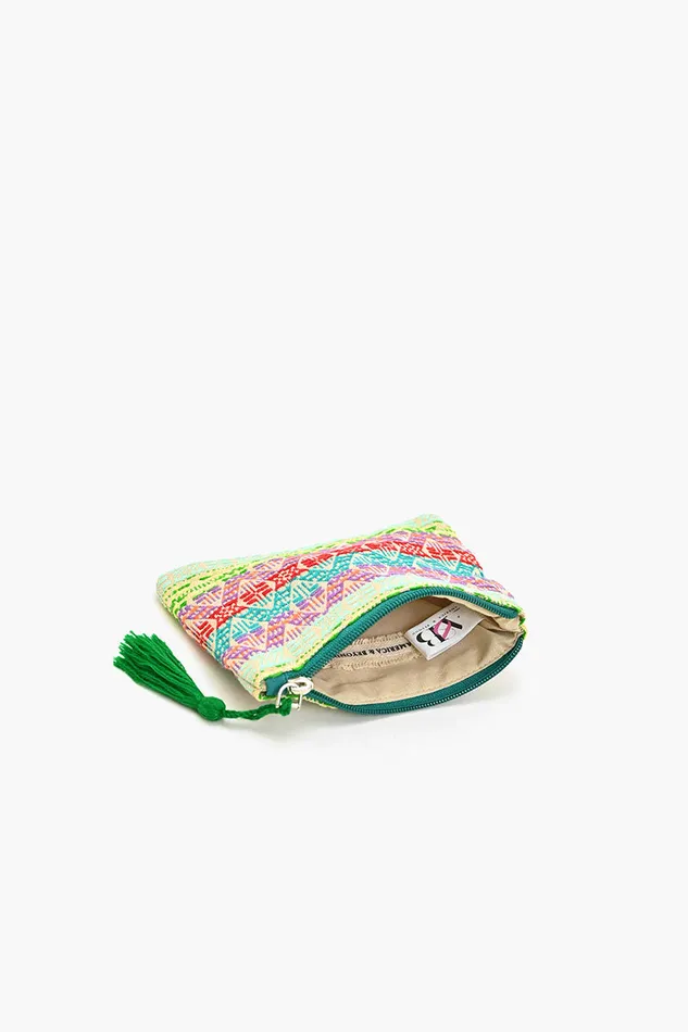 Small Pouches Teal Handwoven Jacquard Coin Bag 8211 America and Beyond Women