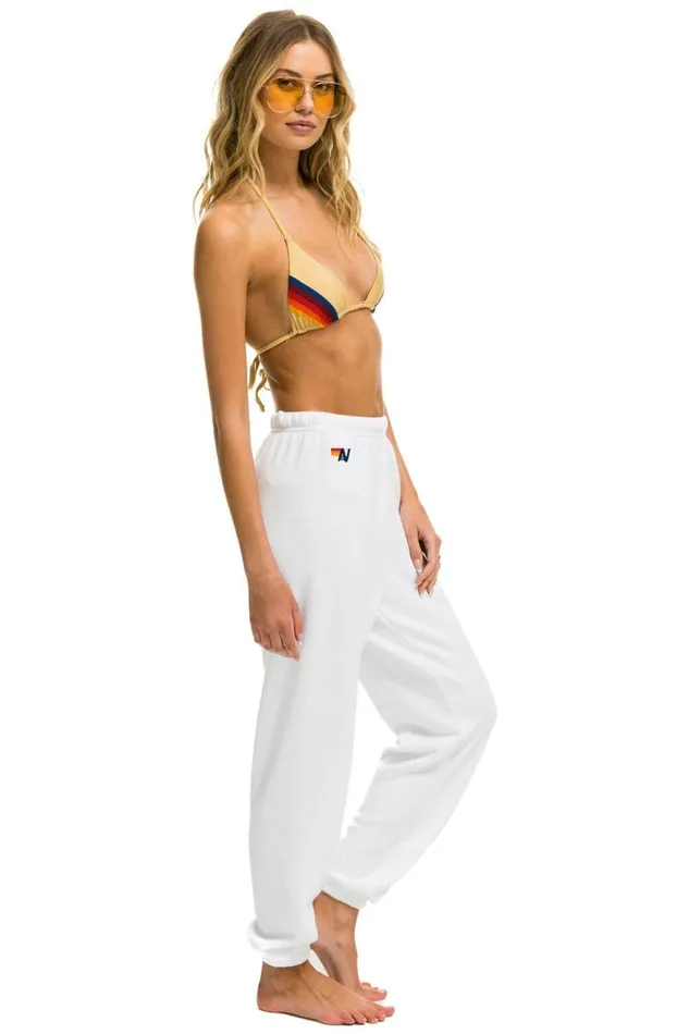 Smiley 2 Light Weight Sweatpants 8211 White Women Aviator Nation Sweatpants