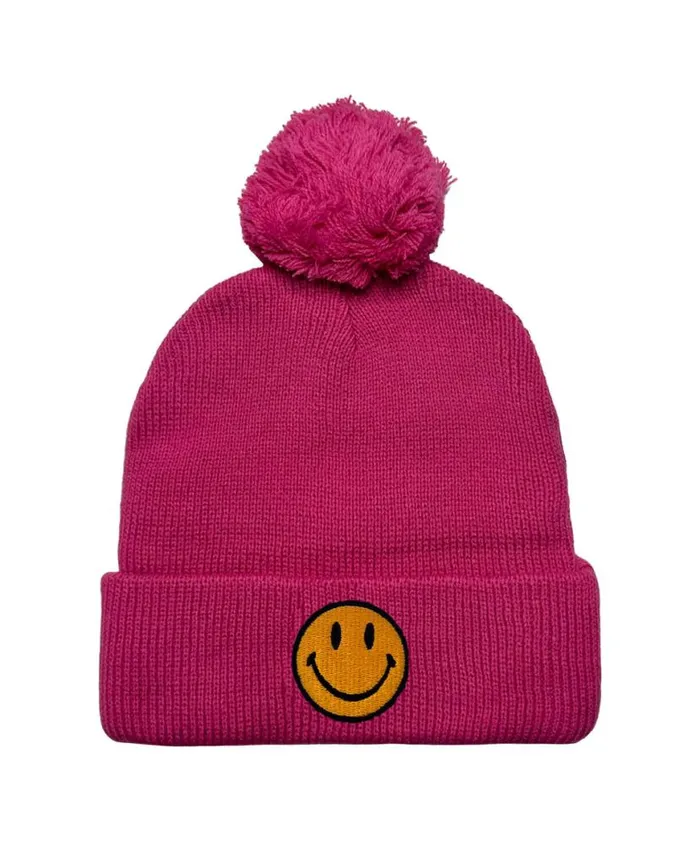 Smiley Pom Pom Rib Beanie WomenMen Aviator Nation Beanies Smiley Pom Pom Rib Beanie WomenMen Aviator Nation Beanies