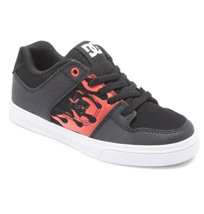 Sneakers DC Shoes Kids Boy8217s Pure Elastic Waist Lace Shoes redgreygrey