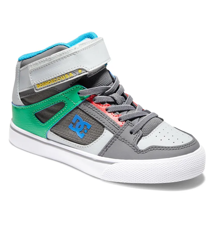 Sneakers DC Shoes Kids Pure High Elastic Waist Lace HighTop Shoes greygreen