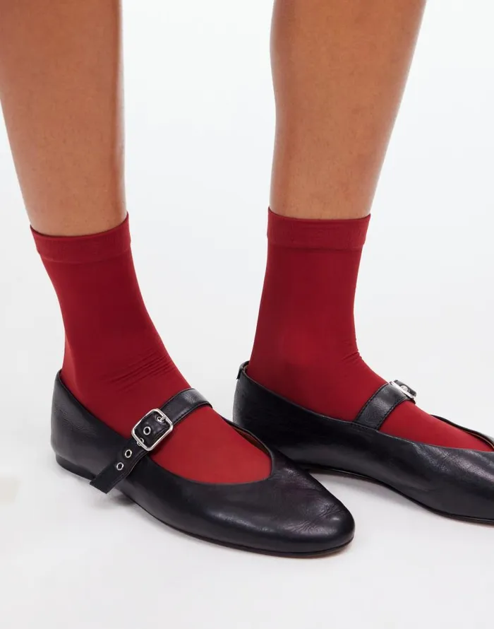 Socks Women Madewell Sheer Ankle Socks Bright Cherry
