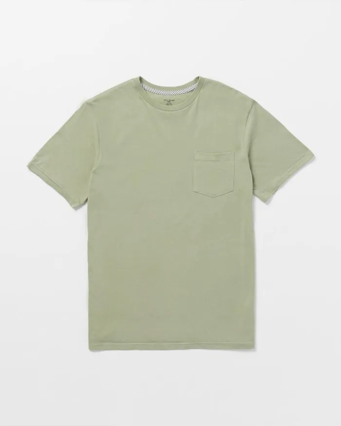 Solid Short Sleeve Shirt Pocket Tee 8211 Green Tea Mens Volcom TShirts and Tanks Solid Short Sleeve Shirt Pocket Tee 8211 Green Tea Mens Volcom TShirts and Tanks