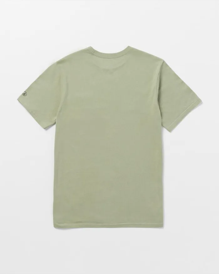 Solid Short Sleeve Shirt Pocket Tee 8211 Green Tea Mens Volcom TShirts and Tanks